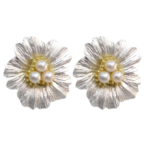 MFYOUPK Knopfverschlüsse - 2 Teile Knopfdeckenset | Blumenförmige Dekorative Perlenverzierte Manschettenknöpfe Für Damen Herren Kleider Blusen,Damen Blusenkleid Accessoires von MFYOUPK