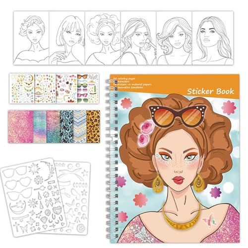 MFYOUPK Mode Stickerbuch,Kreativset Mit Mal- Und Anziehstickern | Pädagogisches Lernspielzeug Zur Förderung Feinmotorik Für Kinder MFYOUPK Mode Stickerbuch,Kreativset Mit Mal- Und Anziehstickern | Pädagogisches Lernspielzeug Zur Förderung Feinmotorik Für Kinder von MFYOUPK
