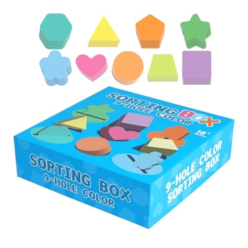 MFYOUPK Shape Sorting Toy,9 Fächer Holz Sortierbox Für Farben Und Formen - Förderung Feinmotorik Vorschule Kindergarten Motorikwürfel Lernspielzeug MFYOUPK Shape Sorting Toy,9 Fächer Holz Sortierbox Für Farben Und Formen - Förderung Feinmotorik Vorschule Kindergarten Motorikwürfel Lernspielzeug von MFYOUPK