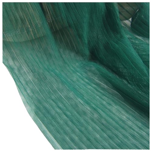 MFfly Falten-Netzstoff mit Rüschen, Akkordeon, plissiert, Tüllstoff für Kleid, Rock, Abendkleider, 155 cm breit, LX179 (grün, gerade 5 m) von MFfly