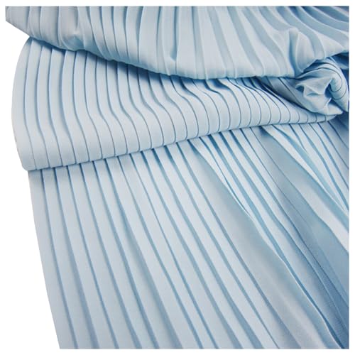 MFfly LX177 Rüschen-Organza-Stoff, plissiert, Perle, Chiffon, Faltenstoff für Kleid, Rock, Kostüm, Nähen, Bastelmaterialien, 150 cm breit, Hellblau, 2 m MFfly LX177 Rüschen-Organza-Stoff, plissiert, Perle, Chiffon, Faltenstoff für Kleid, Rock, Kostüm, Nähen, Bastelmaterialien, 150 cm breit, Hellblau, 2 m von MFfly