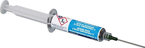 MG Chemicals 4902P Sn42Bi57Ag1 Niedertemperatur-Lötpaste T3, BLEIFREI, KEINE REINIGUNG, 25-Gramm-Pneumatikspender (komplett mit Kolben und Dosierspitze) von MG Chemicals