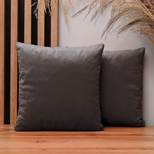 2er Set Kissenbezug 35x35 cm braun rechteck - aus Samtstoff, mit Reißverschluss - dekorative Kissenbezüge für Kissen 35x35, Deko Schlafzimmer, Deko Wohnzimmer 2er Set Kissenbezug 35x35 cm braun rechteck - aus Samtstoff, mit Reißverschluss - dekorative Kissenbezüge für Kissen 35x35, Deko Schlafzimmer, Deko Wohnzimmer von MG Design