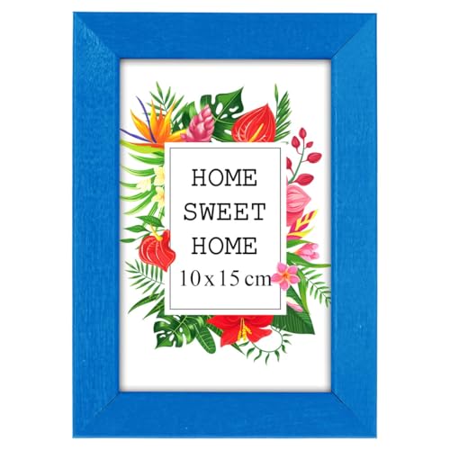 MG Design Bilderrahmen 10 x 15 cm - Farbe Blau, aus Holz, mit Acrylglas - zum vertikalen oder horizontalen Aufhängen/Aufstellen, für Fotos, Poster, Puzzles MG Design Bilderrahmen 10 x 15 cm - Farbe Blau, aus Holz, mit Acrylglas - zum vertikalen oder horizontalen Aufhängen/Aufstellen, für Fotos, Poster, Puzzles von MG Design