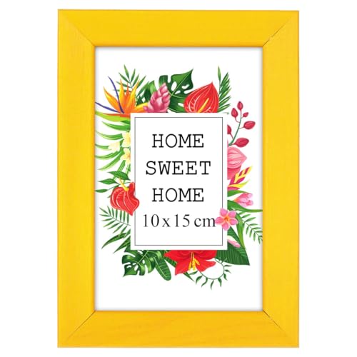 MG Design Bilderrahmen 10 x 15 cm - Farbe Gelb, aus Holz, mit Acrylglas - zum vertikalen oder horizontalen Aufhängen/Aufstellen, für Fotos, Poster, Puzzles MG Design Bilderrahmen 10 x 15 cm - Farbe Gelb, aus Holz, mit Acrylglas - zum vertikalen oder horizontalen Aufhängen/Aufstellen, für Fotos, Poster, Puzzles von MG Design