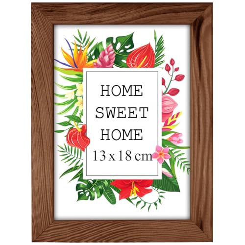 MG Design Bilderrahmen 13 x 18 cm - Farbe Braun aus Holz, mit Acrylglas - zum vertikalen oder horizontalen Aufhängen/Aufstellen, für Fotos, Poster, Puzzles MG Design Bilderrahmen 13 x 18 cm - Farbe Braun aus Holz, mit Acrylglas - zum vertikalen oder horizontalen Aufhängen/Aufstellen, für Fotos, Poster, Puzzles von MG Design