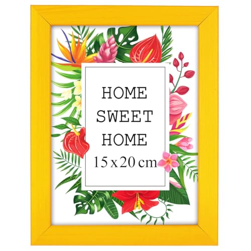 MG Design Bilderrahmen 15 x 20 cm - Farbe Gelb, aus Holz, mit Acrylglas - zum vertikalen oder horizontalen Aufhängen/Aufstellen, für Fotos, Poster, Puzzles MG Design Bilderrahmen 15 x 20 cm - Farbe Gelb, aus Holz, mit Acrylglas - zum vertikalen oder horizontalen Aufhängen/Aufstellen, für Fotos, Poster, Puzzles von MG Design