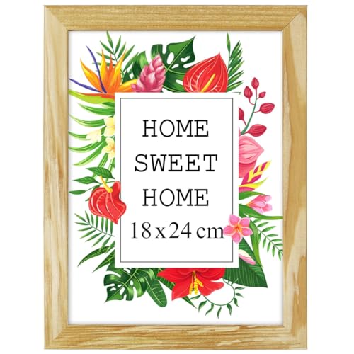 MG Design Bilderrahmen 18 x 24 cm - Farbe Natur aus Holz, mit Acrylglas - zum vertikalen oder horizontalen Aufhängen/Aufstellen, für Fotos, Poster, Puzzles MG Design Bilderrahmen 18 x 24 cm - Farbe Natur aus Holz, mit Acrylglas - zum vertikalen oder horizontalen Aufhängen/Aufstellen, für Fotos, Poster, Puzzles von MG Design