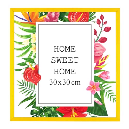 MG Design Bilderrahmen 30 x 30 cm - Farbe Gelb, aus Holz, mit Acrylglas - zum vertikalen oder horizontalen Aufhängen, ohne Hintergrund, für Fotos, Poster, Puzzles MG Design Bilderrahmen 30 x 30 cm - Farbe Gelb, aus Holz, mit Acrylglas - zum vertikalen oder horizontalen Aufhängen, ohne Hintergrund, für Fotos, Poster, Puzzles von MG Design