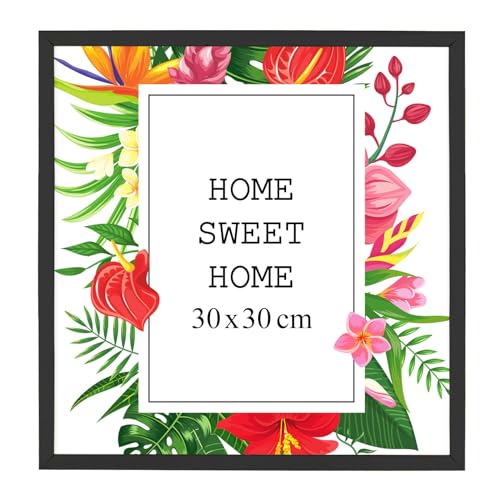 MG Design Bilderrahmen 30 x 30 cm - Farbe Schwarz, aus Holz, mit Acrylglas - zum vertikalen oder horizontalen Aufhängen, ohne Hintergrund, für Fotos, Poster, Puzzles MG Design Bilderrahmen 30 x 30 cm - Farbe Schwarz, aus Holz, mit Acrylglas - zum vertikalen oder horizontalen Aufhängen, ohne Hintergrund, für Fotos, Poster, Puzzles von MG Design