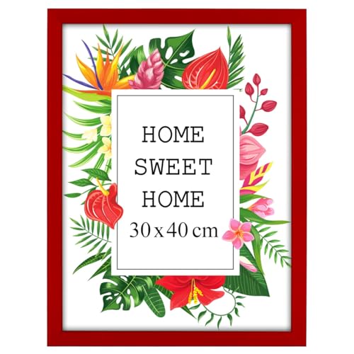 MG Design Bilderrahmen 30 x 40 cm - Farbe Rot, aus Holz, mit Acrylglas - zum vertikalen oder horizontalen Aufhängen/Aufstellen, für Fotos, Poster, Puzzles MG Design Bilderrahmen 30 x 40 cm - Farbe Rot, aus Holz, mit Acrylglas - zum vertikalen oder horizontalen Aufhängen/Aufstellen, für Fotos, Poster, Puzzles von MG Design