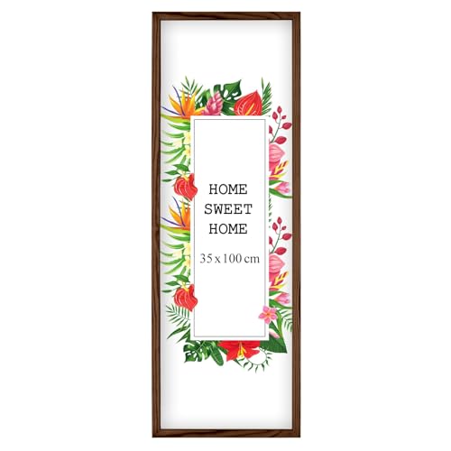 MG Design Bilderrahmen 35 x 100 cm - Farbe Braun, aus Holz, mit Acrylglas - zum vertikalen oder horizontalen Aufhängen, ohne Hintergrund, für Fotos, Poster, Puzzles von MG Design