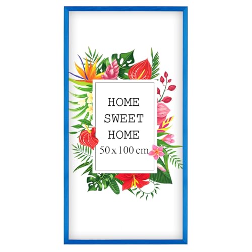 MG Design Bilderrahmen 50 x 100 cm - Farbe Blau, aus Holz, mit Acrylglas - zum vertikalen oder horizontalen Aufhängen, ohne Hintergrund, für Fotos, Poster, Puzzles MG Design Bilderrahmen 50 x 100 cm - Farbe Blau, aus Holz, mit Acrylglas - zum vertikalen oder horizontalen Aufhängen, ohne Hintergrund, für Fotos, Poster, Puzzles von MG Design