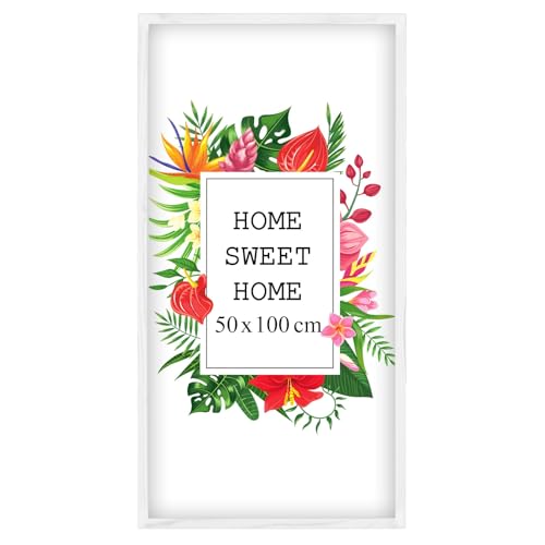 MG Design Bilderrahmen 50 x 100 cm - Farbe Weiß, aus Holz, mit Acrylglas - zum vertikalen oder horizontalen Aufhängen, ohne Hintergrund, für Fotos, Poster, Puzzles von MG Design