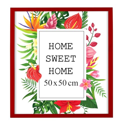MG Design Bilderrahmen 50 x 50 cm - Farbe Rot, aus Holz, mit Acrylglas - zum vertikalen oder horizontalen Aufhängen, ohne Hintergrund, für Fotos, Poster, Puzzles MG Design Bilderrahmen 50 x 50 cm - Farbe Rot, aus Holz, mit Acrylglas - zum vertikalen oder horizontalen Aufhängen, ohne Hintergrund, für Fotos, Poster, Puzzles von MG Design