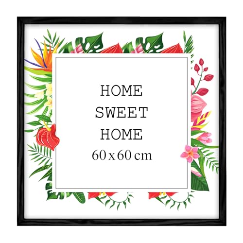 MG Design Bilderrahmen 60 x 60 cm - Farbe Schwarz, aus Holz, mit Acrylglas - zum vertikalen oder horizontalen Aufhängen, ohne Hintergrund, für Fotos, Poster, Puzzles MG Design Bilderrahmen 60 x 60 cm - Farbe Schwarz, aus Holz, mit Acrylglas - zum vertikalen oder horizontalen Aufhängen, ohne Hintergrund, für Fotos, Poster, Puzzles von MG Design