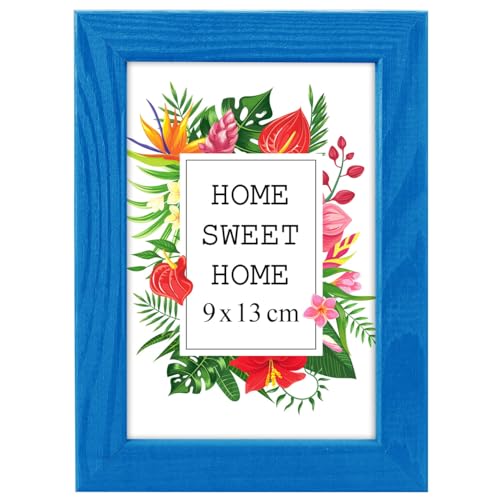 MG Design Bilderrahmen 9 x 13 cm - Farbe Blau, aus Holz, mit Acrylglas - zum vertikalen oder horizontalen Aufhängen/Aufstellen, für Fotos, Poster, Puzzles MG Design Bilderrahmen 9 x 13 cm - Farbe Blau, aus Holz, mit Acrylglas - zum vertikalen oder horizontalen Aufhängen/Aufstellen, für Fotos, Poster, Puzzles von MG Design