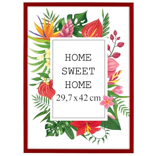 MG Design Bilderrahmen A3 29,7 x 42 cm - Farbe Rot, aus Holz, mit Acrylglas - zum vertikalen oder horizontalen Aufhängen, ohne Hintergrund, für Fotos, Poster, Puzzles MG Design Bilderrahmen A3 29,7 x 42 cm - Farbe Rot, aus Holz, mit Acrylglas - zum vertikalen oder horizontalen Aufhängen, ohne Hintergrund, für Fotos, Poster, Puzzles von MG Design