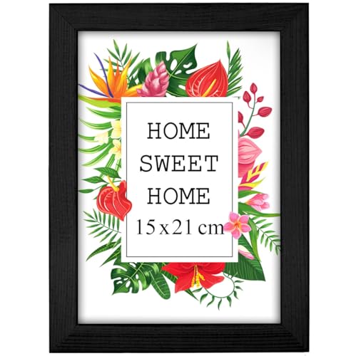 MG Design Bilderrahmen A5 15 x 21 cm - Farbe Schwarz aus Holz, mit Acrylglas - zum vertikalen oder horizontalen Aufhängen/Aufstellen, für Fotos, Poster, Puzzles MG Design Bilderrahmen A5 15 x 21 cm - Farbe Schwarz aus Holz, mit Acrylglas - zum vertikalen oder horizontalen Aufhängen/Aufstellen, für Fotos, Poster, Puzzles von MG Design
