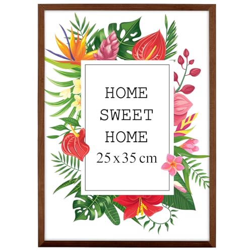 MG Design Bilderrahmen B4 25 x 35 cm - Farbe Braun, aus Holz, mit Acrylglas - zum vertikalen oder horizontalen Aufhängen, ohne Hintergrund, für Fotos, Poster, Puzzles MG Design Bilderrahmen B4 25 x 35 cm - Farbe Braun, aus Holz, mit Acrylglas - zum vertikalen oder horizontalen Aufhängen, ohne Hintergrund, für Fotos, Poster, Puzzles von MG Design