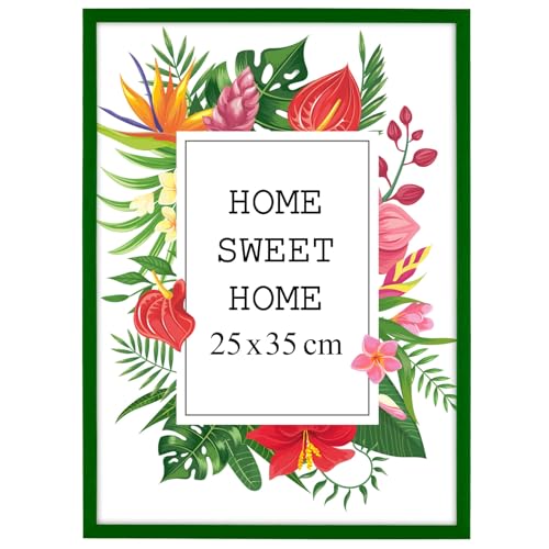 MG Design Bilderrahmen B4 25 x 35 cm - Farbe Grün, aus Holz, mit Acrylglas - zum vertikalen oder horizontalen Aufhängen, ohne Hintergrund, für Fotos, Poster, Puzzles MG Design Bilderrahmen B4 25 x 35 cm - Farbe Grün, aus Holz, mit Acrylglas - zum vertikalen oder horizontalen Aufhängen, ohne Hintergrund, für Fotos, Poster, Puzzles von MG Design