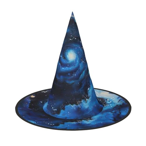 MGGAklp Blauer Galaxie-Druck, Partyhut, Halloween, Karneval, Hexenhüte für Mottopartys, Urlaubsdekoration MGGAklp Blauer Galaxie-Druck, Partyhut, Halloween, Karneval, Hexenhüte für Mottopartys, Urlaubsdekoration von MGGAklp