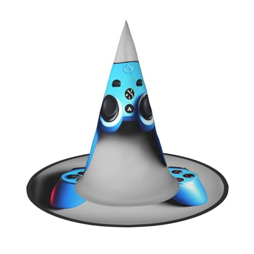 MGGAklp Blauer Gamecontroller-Druck, Partyhut, Halloween, Karneval, Hexenhüte für Mottopartys, Urlaubsdekoration MGGAklp Blauer Gamecontroller-Druck, Partyhut, Halloween, Karneval, Hexenhüte für Mottopartys, Urlaubsdekoration von MGGAklp