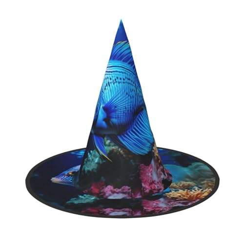 MGGAklp Blauer Ozean, Unterwasserfisch-Druck, Partyhut, Halloween, Karneval, Hexenhüte für Mottopartys, Urlaubsdekoration MGGAklp Blauer Ozean, Unterwasserfisch-Druck, Partyhut, Halloween, Karneval, Hexenhüte für Mottopartys, Urlaubsdekoration von MGGAklp