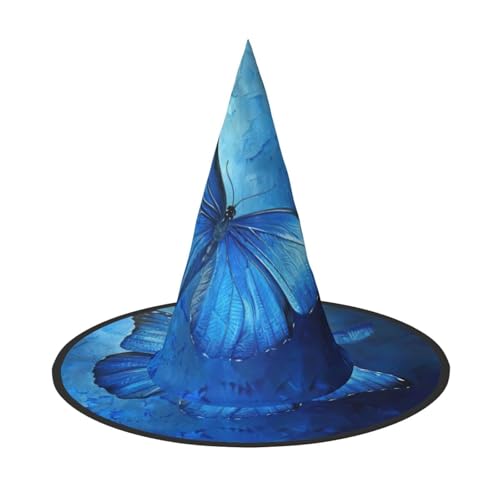 MGGAklp Blauer Schmetterlings-Druck, Partyhut, Halloween, Karneval, Hexenhüte für Mottopartys, Urlaubsdekoration MGGAklp Blauer Schmetterlings-Druck, Partyhut, Halloween, Karneval, Hexenhüte für Mottopartys, Urlaubsdekoration von MGGAklp