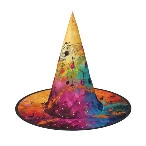 MGGAklp Bunte Musiknoten-Druck, Partyhut, Halloween, Karneval, Hexenhüte für Mottopartys, Urlaubsdekoration MGGAklp Bunte Musiknoten-Druck, Partyhut, Halloween, Karneval, Hexenhüte für Mottopartys, Urlaubsdekoration von MGGAklp
