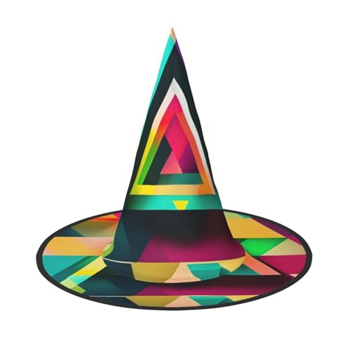 MGGAklp Buntes Dreiecksmuster, Partyhut, Halloween, Karneval, Hexenhüte für Mottopartys, Urlaubsdekoration von MGGAklp
