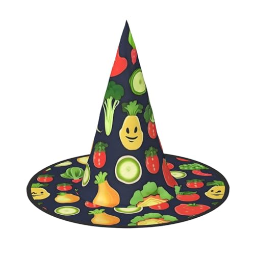 MGGAklp Cartoon-Gemüse-Frucht-Druck, Partyhut, Halloween, Karneval, Hexenhüte für Mottopartys, Urlaubsdekoration von MGGAklp