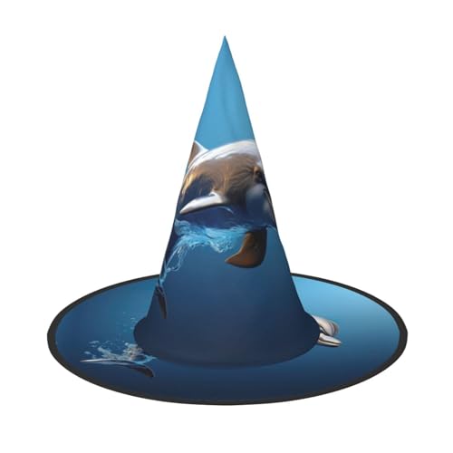 MGGAklp Einzigartiger 3D-Tier-Delfin-Druck, Partyhut, Halloween, Karneval, Hexenhüte für Mottopartys, Urlaubsdekoration MGGAklp Einzigartiger 3D-Tier-Delfin-Druck, Partyhut, Halloween, Karneval, Hexenhüte für Mottopartys, Urlaubsdekoration von MGGAklp