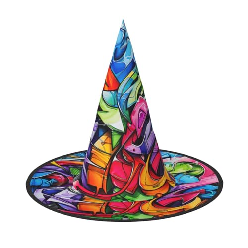 MGGAklp Graffiti-Zeichen-Druck, Partyhut, Halloween, Karneval, Hexenhüte für Mottopartys, Urlaubsdekoration von MGGAklp