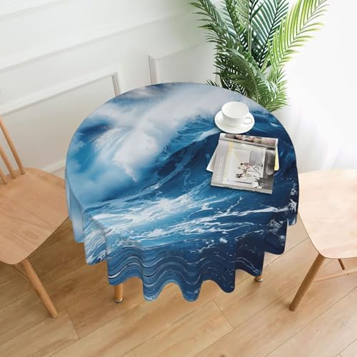 MGGAklp Große Ozeanwellen-Tischdecke mit HD-Druck, waschbar, wiederverwendbar, für Zuhause, Urlaub, Party-Dekoration von MGGAklp