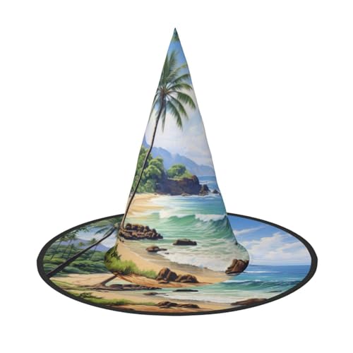 MGGAklp Hawaiianischer Strand mit Palmen-Druck, Partyhut, Halloween, Karneval, Hexenhüte für Mottopartys, Urlaubsdekoration MGGAklp Hawaiianischer Strand mit Palmen-Druck, Partyhut, Halloween, Karneval, Hexenhüte für Mottopartys, Urlaubsdekoration von MGGAklp
