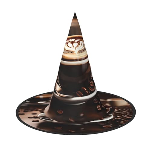MGGAklp Heißer Kaffee mit Kaffeebohnen-Druck, Partyhut, Halloween, Karneval, Hexenhüte für Mottopartys, Urlaubsdekoration MGGAklp Heißer Kaffee mit Kaffeebohnen-Druck, Partyhut, Halloween, Karneval, Hexenhüte für Mottopartys, Urlaubsdekoration von MGGAklp
