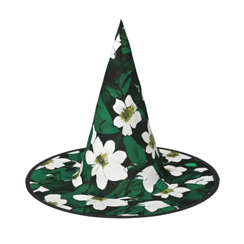 MGGAklp Hunter Green Floral Petals Pattern Print Party Hut Halloween Karneval Hexen Hüte für Mottopartys Urlaub Dekor von MGGAklp
