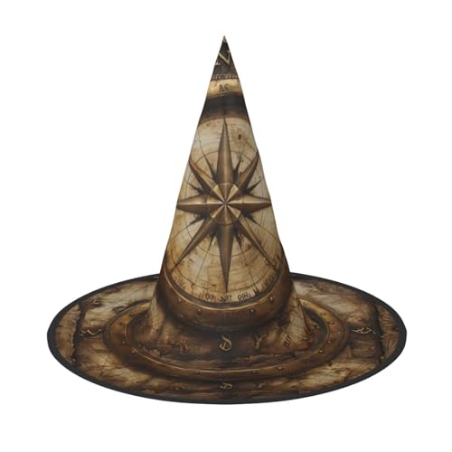 MGGAklp Kompasskarte, nautischer Druck, Partyhut, Halloween, Karneval, Hexenhüte für Mottopartys, Urlaubsdekoration MGGAklp Kompasskarte, nautischer Druck, Partyhut, Halloween, Karneval, Hexenhüte für Mottopartys, Urlaubsdekoration von MGGAklp