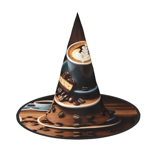 MGGAklp Leckerer Kaffee-Druck, Partyhut, Halloween, Karneval, Hexenhüte für Mottopartys, Urlaubsdekoration MGGAklp Leckerer Kaffee-Druck, Partyhut, Halloween, Karneval, Hexenhüte für Mottopartys, Urlaubsdekoration von MGGAklp