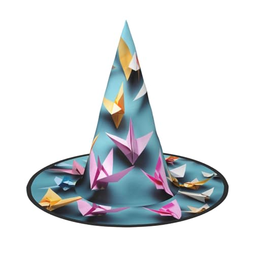 MGGAklp Origami-Papierkranich-Druck, Partyhut, Halloween, Karneval, Hexenhüte für Mottopartys, Urlaubsdekoration MGGAklp Origami-Papierkranich-Druck, Partyhut, Halloween, Karneval, Hexenhüte für Mottopartys, Urlaubsdekoration von MGGAklp