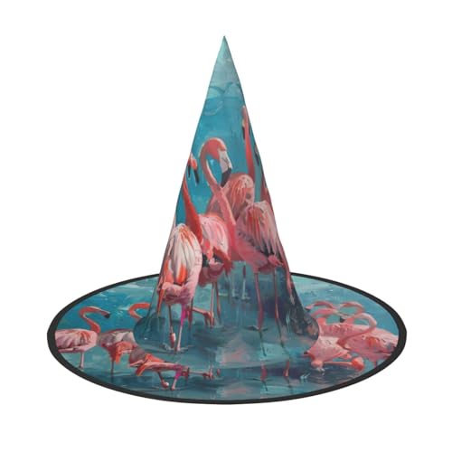 MGGAklp Partyhut mit Flamingo-Druck, Halloween, Karneval, Hexenhüte für Mottopartys, Urlaubsdekoration von MGGAklp