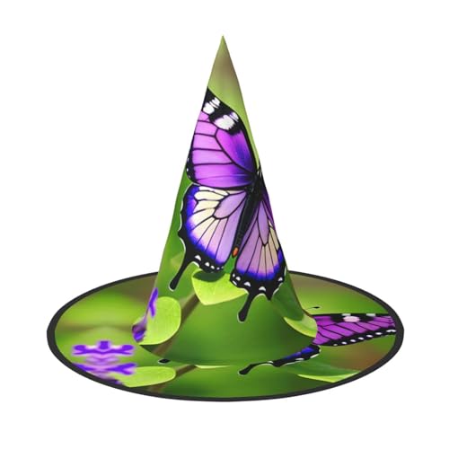 MGGAklp Partyhut mit Schmetterlings-Motiv, Violett, für Halloween, Karneval, Hexen, Hüte für Mottopartys, Urlaubsdekoration MGGAklp Partyhut mit Schmetterlings-Motiv, Violett, für Halloween, Karneval, Hexen, Hüte für Mottopartys, Urlaubsdekoration von MGGAklp