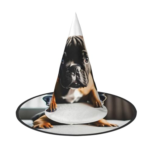 MGGAklp Partyhut mit französischer Bulldogge, Halloween, Karneval, Hexenhüte für Mottopartys, Urlaubsdekoration MGGAklp Partyhut mit französischer Bulldogge, Halloween, Karneval, Hexenhüte für Mottopartys, Urlaubsdekoration von MGGAklp