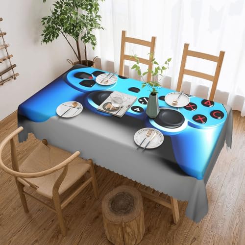 MGGAklp Rechteckige Tischdecke, Motiv: Spielkontroller, waschbar, für Esszimmer, Party, drinnen und draußen, Blau MGGAklp Rechteckige Tischdecke, Motiv: Spielkontroller, waschbar, für Esszimmer, Party, drinnen und draußen, Blau von MGGAklp
