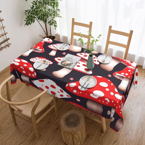 MGGAklp Rechteckige Tischdecke, waschbar, für Esszimmer, Party, drinnen und draußen, Rot / Weiß und Pilz MGGAklp Rechteckige Tischdecke, waschbar, für Esszimmer, Party, drinnen und draußen, Rot / Weiß und Pilz von MGGAklp