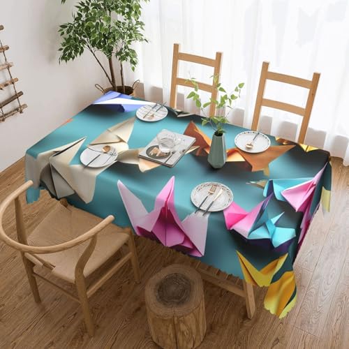 MGGAklp Rechteckige Tischdecke aus Papier mit Origami-Papierkranichdruck, waschbar, für Esszimmer, Party, drinnen und draußen MGGAklp Rechteckige Tischdecke aus Papier mit Origami-Papierkranichdruck, waschbar, für Esszimmer, Party, drinnen und draußen von MGGAklp