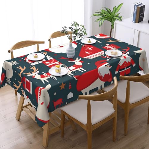 MGGAklp Rechteckige Tischdecke mit Aufdruck "Merry Christmas", waschbar, für Esszimmer, Party, drinnen und draußen MGGAklp Rechteckige Tischdecke mit Aufdruck "Merry Christmas", waschbar, für Esszimmer, Party, drinnen und draußen von MGGAklp