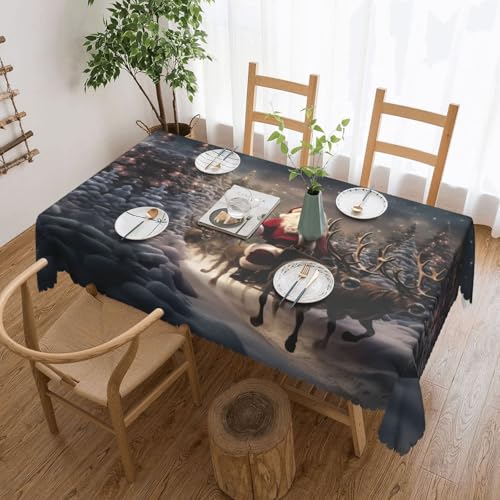 MGGAklp Rechteckige Tischdecke mit Aufdruck "Merry Christmas", waschbar, für Esszimmer, Party, drinnen und draußen von MGGAklp