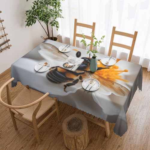 MGGAklp Rechteckige Tischdecke mit Bienenwabendruck, waschbar, für Esszimmer, Party, drinnen und draußen von MGGAklp